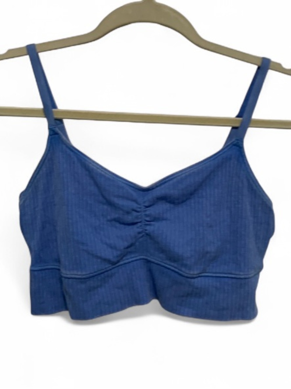 Aerie Offline Recharge Least Support Blue Ribbed Bralette